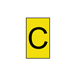 Ovalgrip Slide On Cable Markers, Black on Yellow, Pre-printed (C), 2.5~6mm Cable (901-10185)