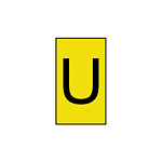 Ovalgrip Slide On Cable Markers, Black on Yellow, Pre-printed (U), 1.7~3.6mm Cable (901-10674 906-4895-YE)