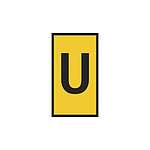 HODS85 Slide On Cable Markers, Yellow, Pre-printed (U), 1.8~3.6mm Cable (531-07955 HODS85 U-PVC-YE)