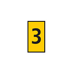 WIC Snap On Clip On Cable Marker, Yellow, Pre-printed (3), 4.3~5.3mm Cable (561-03634)