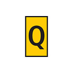 HODS50 Slide On Cable Marker, Black on Yellow, Pre-printed (Q), 1.7~3.6mm Cable (531-15174)