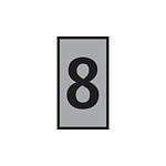 WIC0 Cable Markers, Grey, Pre-printed (8), 2~2.8mm Cable (561-00688)