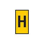 WIC0 Cable Markers, Yellow, Pre-printed (H), 2~2.8mm Cable (561-00084)