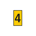 WIC Snap On Clip On Cable Marker, Yellow, Pre-printed (4), 4.3~5.3mm Cable (561-03644)