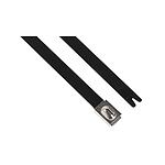 Cable Tie, Roller Ball, 362mm x 7.9 mm, Black Polyester Coated Stainless Steel, Pk-50 (111-00295 MBT14HFC-SP/SS316-BK)