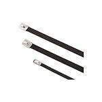 Cable Tie, Roller Ball, 127mm x 4.6 mm, Black Polyester Coated Stainless Steel, Pk-100 (111-00288 MBT5SFC-SP/SS316-BK)