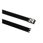 Cable Tie, Roller Ball, 362mm x 12.3 mm, Black Polyester Coated Stainless Steel, Pk-50 (111-00299 MBT14XHFC-SP/SS316-BK)