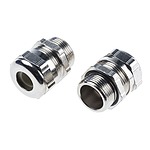 Metallic Nickel Plated Brass Cable Gland, M25 Thread, 6mm Min, 11mm Max, IP68 (260-1350)