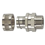 Straight-Swivel External Thread, Conduit Fitting, 20mm Nominal Size, M20, Brass, Silver (166-31104 PCS20-SM-M20-NPB/PS-SR)