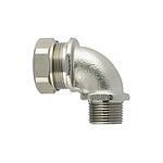 90° Elbow, Conduit Fitting, 32mm Nominal Size, M32, Brass, PA 6, Silver (166-31606 PCS32-90FMC-M32-NPB/PA6-ML)