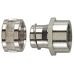 Straight, Conduit Fitting, 20mm Nominal Size, M20, Brass, Silver (166-31301 PCS20-FF-M20-NPB-ML)