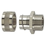 Fixed External Thread Fitting, Conduit Fitting, 20mm Nominal Size, M20, Brass, Silver (166-31004 PCS20-FM-M20-NPB-ML)