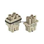 HARTING Heavy Duty Power Connector Insert, 40A, Male, Han Q Series, 6 Contacts (09120062666)