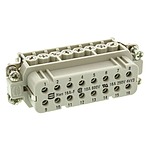 HARTING Heavy Duty Power Connector Insert, 16A, Female, Han A Series, 16 Contacts (09200162812)