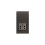 Black 2 Gang Shaver Socket, 20A (2CLA680309N1501 AM40188-SB)