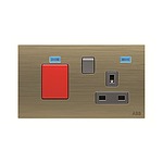 Gold 1 Gang Plug Socket, 2 Poles, 13A, BS, Outdoor Use (2CLA643749N1601)