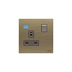 Gold Electrical Socket, 2 Poles, 13A (2CLA623729N1601)