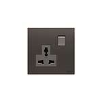 Black 1 Gang Plug Socket, 1 Pole Poles, 13A, BS, Indoor Use (2CLA623919N1501)