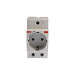 Grey 1 Gang Plug Socket, 16A, Type F - German Schuko, Indoor Use (2CSM210000R0721 M1175)