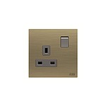 Gold Electrical Socket, 2 Poles, 13A (2CLA623719N1601)