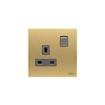 Gold Electrical Socket, 2 Poles, 13A (2CLA623739N1701)