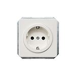 White 1 Gang Plug Socket, 16A, Schuko, Indoor Use (5UB1405)