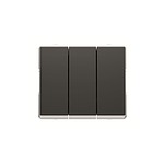 Black Rocker Light Switch, 1 Way, 3 Gang, AMD43053-SB (2CLA630400N1501 AMD43053-S)