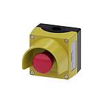 3SU1 Series Yellow Emergency Stop Push Button, 2NC, Surface Mount, IP66, IP67, IP69K (3SU1851-0NB00-2AC2)
