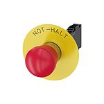 3SU1 Series Red Emergency Stop Push Button, 1NO + 1NC, 22mm Cutout, Panel Mount, IP66, IP67, IP69 (3SU1150-1HA20-1FH0)