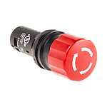 1SFA Series Red Emergency Stop Push Button, 1NO + 1NC, 22.5mm Cutout, Panel Mount, IP66, IP67, IP69K (CE3T-10R-11)
