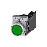 SIRIUS ACT Series Illuminated Push Button Complete Unit, NO, NC, 22mm Cutout, IP66, IP67, IP69(IP69K / 3SU1152-0AB40-3FA0)