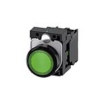 SIRIUS ACT Series Illuminated Push Button Complete Unit, Panel Mount, 22mm Cutout, SPST, Green LED, 24V, IP66, (3SU1102-0AB40-1BA0)