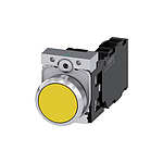 SIRIUS ACT Series Push Button Complete Unit, NO, NC, 22mm Cutout, IP66, IP67, IP69(IP69K / 3SU1150-0AB30-1FA0)