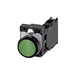 SIRIUS ACT Series Push Button Complete Unit, NC, NO, 22mm Cutout, IP66, IP67, IP69(IP69K / 3SU1100-0AB40-3FA0)