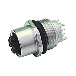 Circular Connector, 8 Contacts, Bulkhead Mount, M12 Connector, Socket, Female, IP67, M12 Series (J80020A0122)