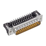 Harting D-Sub 9 Way Right Angle Through Hole D-sub Connector Plug, 2.54mm Pitch, with 4-40 UNC Nut (09651626816)