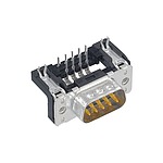 Harting 25 Way Right Angle Through Hole D-sub Connector Plug, 2.76mm Pitch, with 4-40 UNC Threaded Inserts, Boardlocks (09653626812)