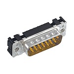 Harting 25 Way Through Hole D-sub Connector Plug, 2.76mm Pitch, with 4-40 UNC Threaded Inserts, Boardlocks (09653616713)