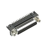 Harting 25 Way Right Angle Through Hole D-sub Connector Socket, 2.77mm Pitch, with 4-40 UNC Threaded Inserts, Boardlocks (09683537612)