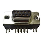 HARTING D-Sub Standard 9 Way Right Angle Through Hole D-sub Connector Socket, 2.84mm Pitch, with 4-40 UNC Female (09681537613)