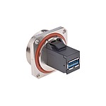Straight, Panel Mount, Socket Type A to A 3.0 IP68 USB Connector (J60020A0004)