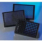 96 Well Flat Clear Bottom Black PLystyrene Multicoated Microplates, with Lid (3823)