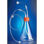 1L PLycarbonate Erlenmeyer Shake Flask with Aseptic Transfer Cap having a Dip Tube with cㅡFlex tubing and a Male Luer Lok Disconnect and a 0.2µm Vent, Sterile (11440)