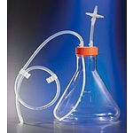 3L PLycarbonate Erlenmeyer Shake Flask with Aseptic Transfer Cap with 1/4 ID CㅡFlex and Male Luer Lok Disconnect, Sterile (11495)