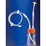 Easy Grip Storage Bottle, 150mL PLystyrene bottle with Closed System Tubing accessories with 0.2µm PTFE Filter and MLL, and with Diptube, Sterile (11650)