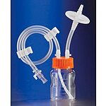 Easy Grip Storage Bottle, 150mL PLystyrene bottle with Closed System Tubing accessories with 0.2µm PTFE Filter and MPC, and with Diptube, Sterile (11651)
