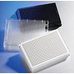 1536 well Black with Clear Bottom CellBIND Treated Low Base PLystyrene Microplate, with Generic Barcode, with Lid, Sterile (3832BC)