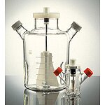 6L Proculture Glass Spinner Flask with 100mm Flat Center Cap and 2 Angled Sidearms (4500-6L)