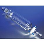 PYREX 1L Cylindrical Separatory Funnel, Graduated, PTFE Product Standard Stopcock, Glass Standard Taper Stopper (6383-1L)