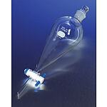 PYREX 1L Squibb Separatory Funnel, PTFE Product Standard Stopcock, Glass Standard Taper Stopper (6402-1L)